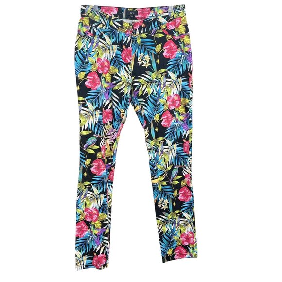 Liv Women’s Floral Print Slim Fit Jeans 40 EU /10 US Black Multicolor - Picture 1 of 3